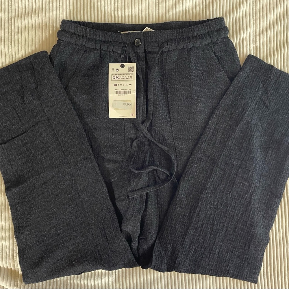 Zara Black Sweatpants with Elastic Waistband